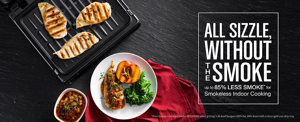 Contact Smokeless Select a Temp. Grill George Foreman